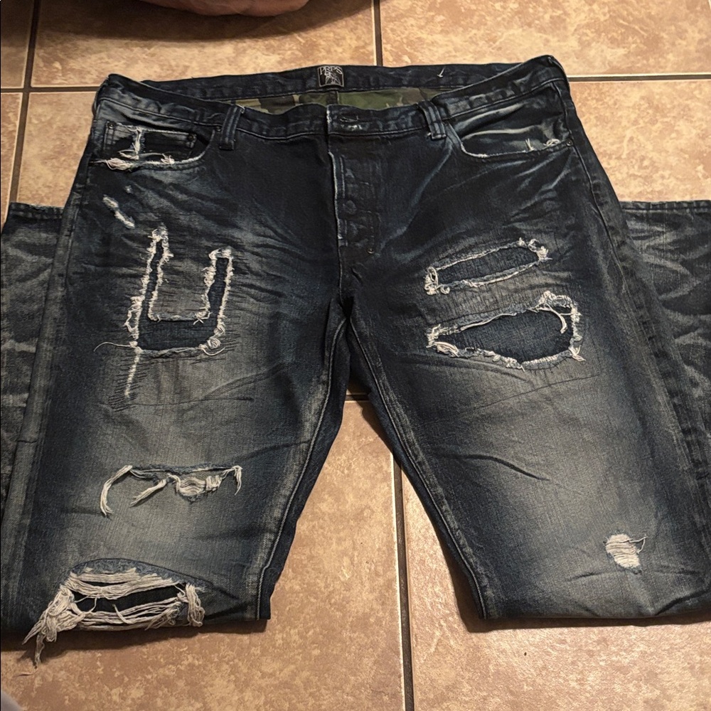 PRPS Midnight Blue Ripped Skinny Jeans